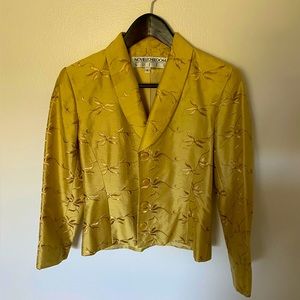 Golden Silk Cropped Blazer